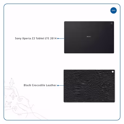 برچسب پوششی ماهوت مدل Black-Crocodile-Leather مناسب برای تبلت سونی Xperia Z2 Tablet LTE 2014