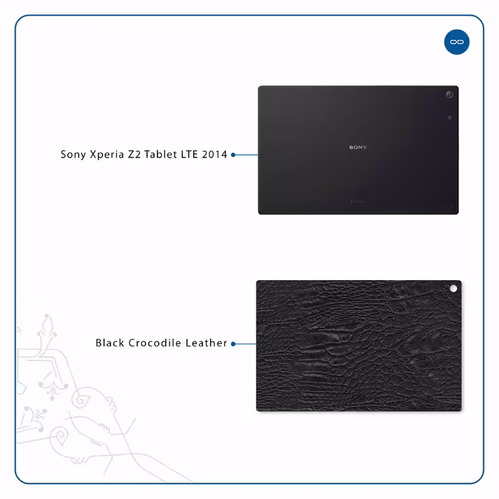 برچسب پوششی ماهوت مدل Black-Crocodile-Leather مناسب برای تبلت سونی Xperia Z2 Tablet LTE 2014