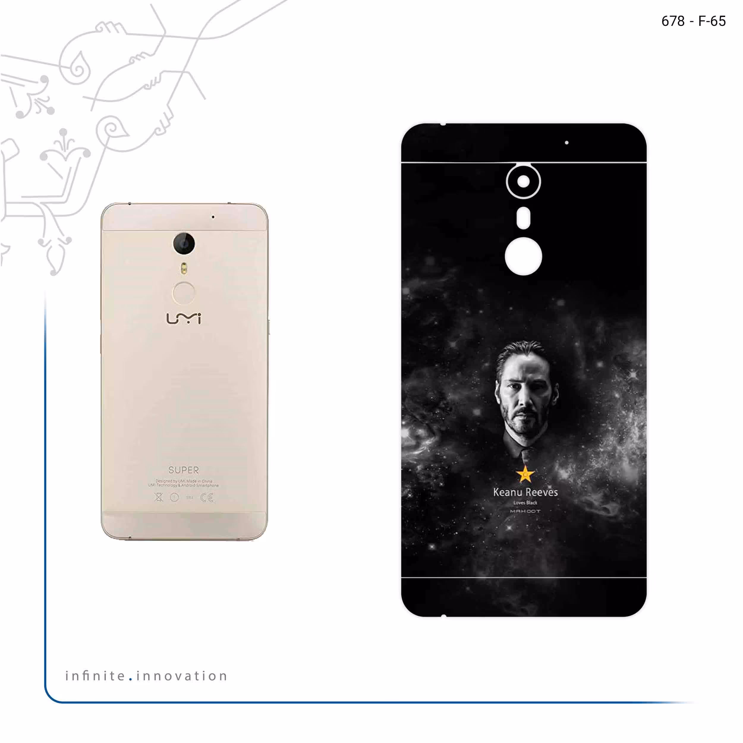 برچسب پوششی ماهوت مدل Keanu Reeves مناسب برای گوشی موبایل یومی Super