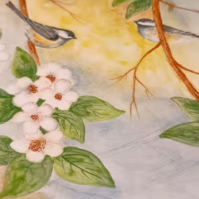 شیرینی خوری سرامیکی هیوا طرح شکوفه کد 11152808