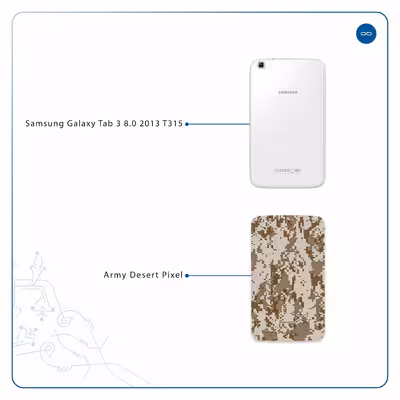 برچسب پوششی ماهوت مدل Army-Desert-Pixel مناسب برای تبلت سامسونگ Galaxy Tab 3 8.0 2013 T315