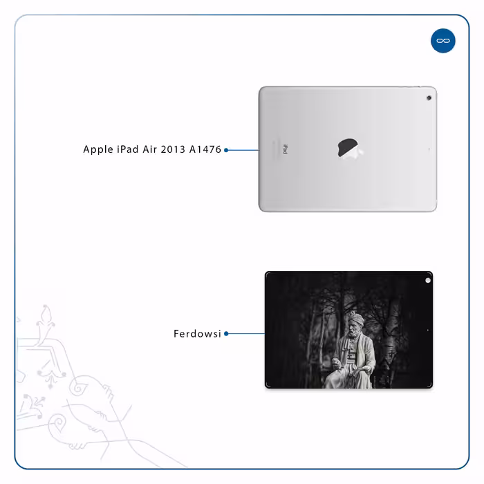 برچسب پوششی ماهوت مدل Ferdowsi-Logo مناسب برای تبلت اپل iPad Air 2013 A1476