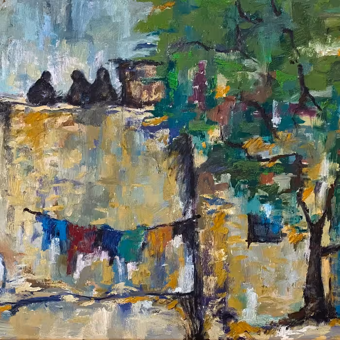 تابلو نقاشي رنگ روغن مدل زندگي روستايي