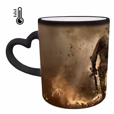 ماگ حرارتی مدل دسته قلبی طرح بازی کال آف دیوتی call of duty کد 64