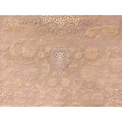  فرش ماشینی زمرد مشهد طرح کهنه نما مدل AN007 زمینه بژ 