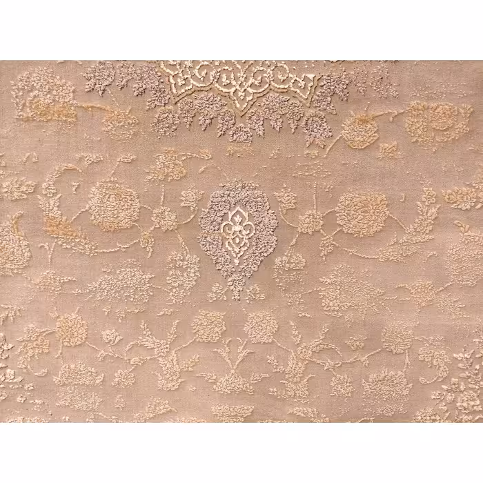  فرش ماشینی زمرد مشهد طرح کهنه نما مدل AN007 زمینه بژ 