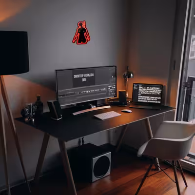 چراغ دیواری نئون دیزاین مدل Pubg-BL_RD