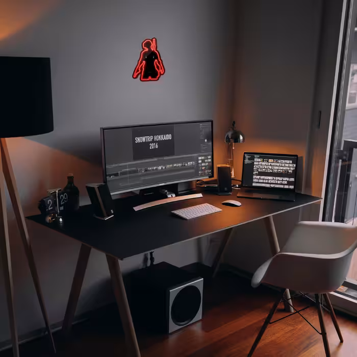 چراغ دیواری نئون دیزاین مدل Pubg-BL_RD