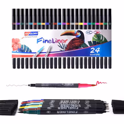 ماژیک آبرنگی اسکای گلوری مدل Fine Liner بسته 24 عددی