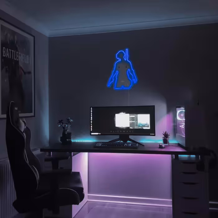 چراغ دیواری نئون دیزاین طرح Pubg-GL_BL