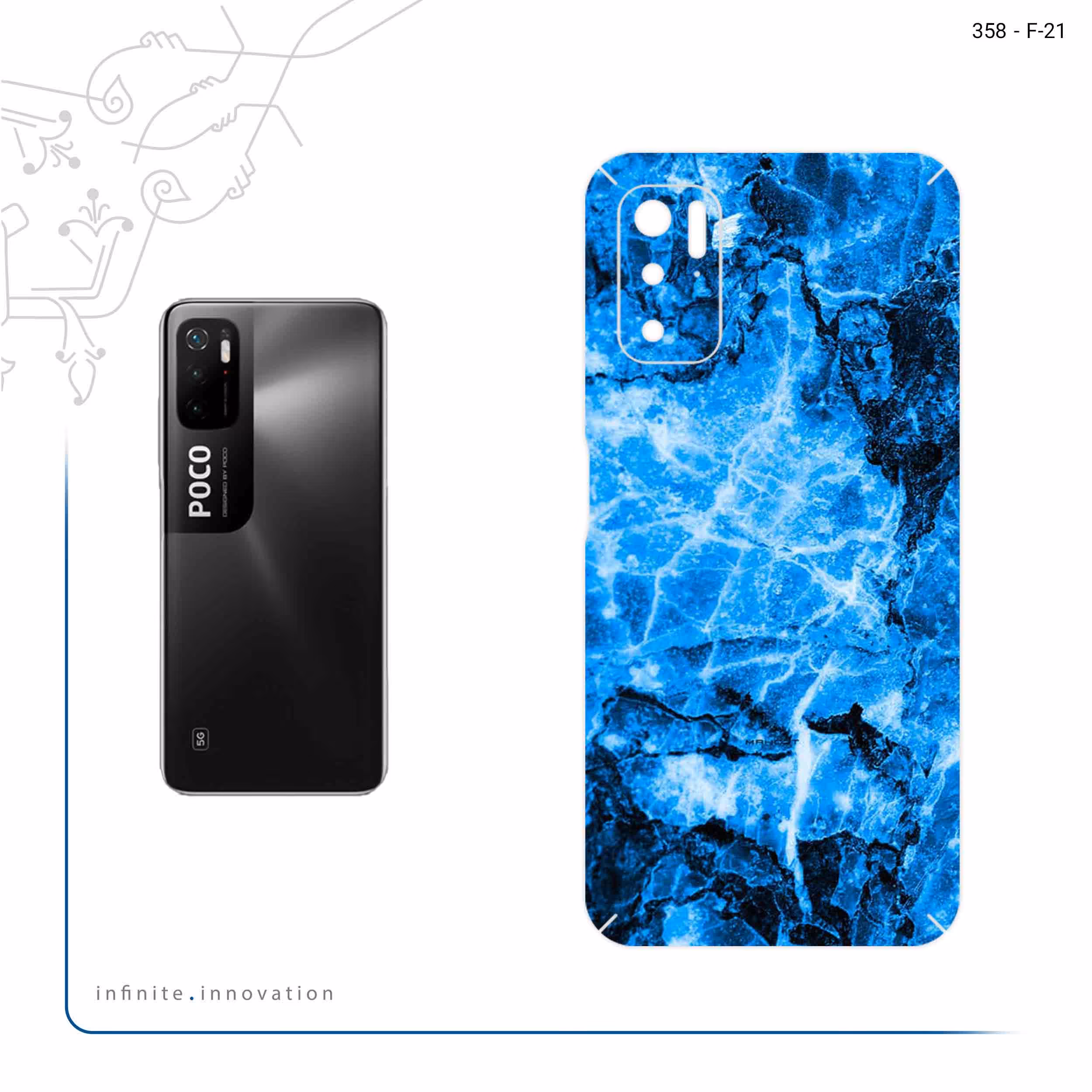 برچسب پوششی ماهوت مدل Blue Marble مناسب برای گوشی موبایل شیائومی Poco M3 Pro 5G