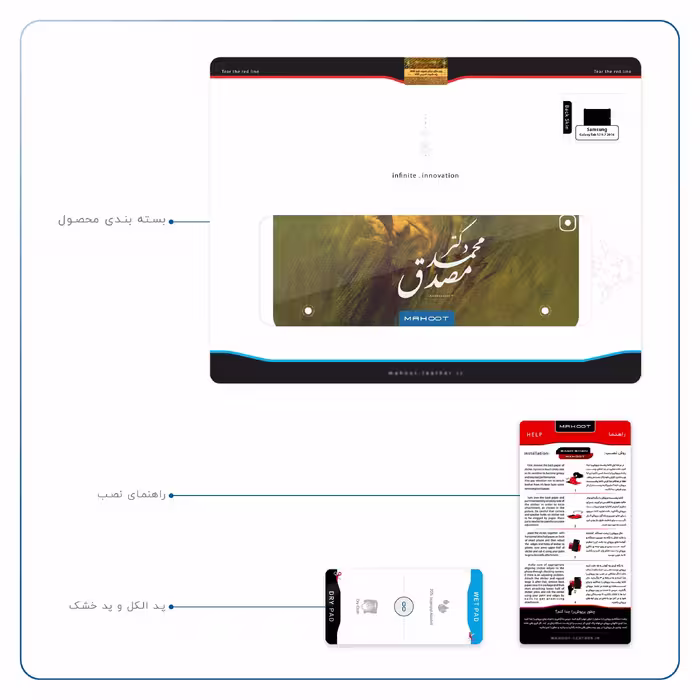 برچسب پوششی ماهوت مدل Dr-Mosadeq مناسب برای تبلت سامسونگ Galaxy Tab S2 9.7 2016 T813N