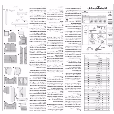 الگوی کاپشن و مانتو زنانه کد 56 متدمولر سایز 36 تا 46