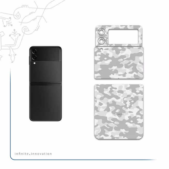 برچسب پوششی ماهوت مدل Army-Snow مناسب برای گوشی موبایل سامسونگ Galaxy Z Flip3 5G
