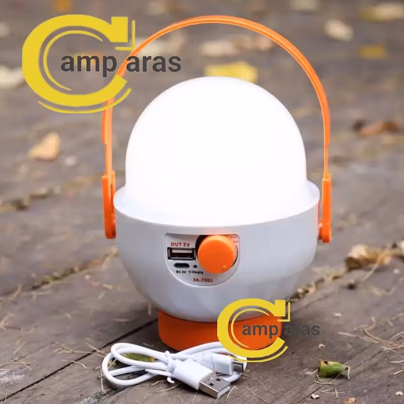 چراغ چادر فانوسی شارژی کمپینگ OKGO FA-7001 پاوربانکی - کمپ آراس