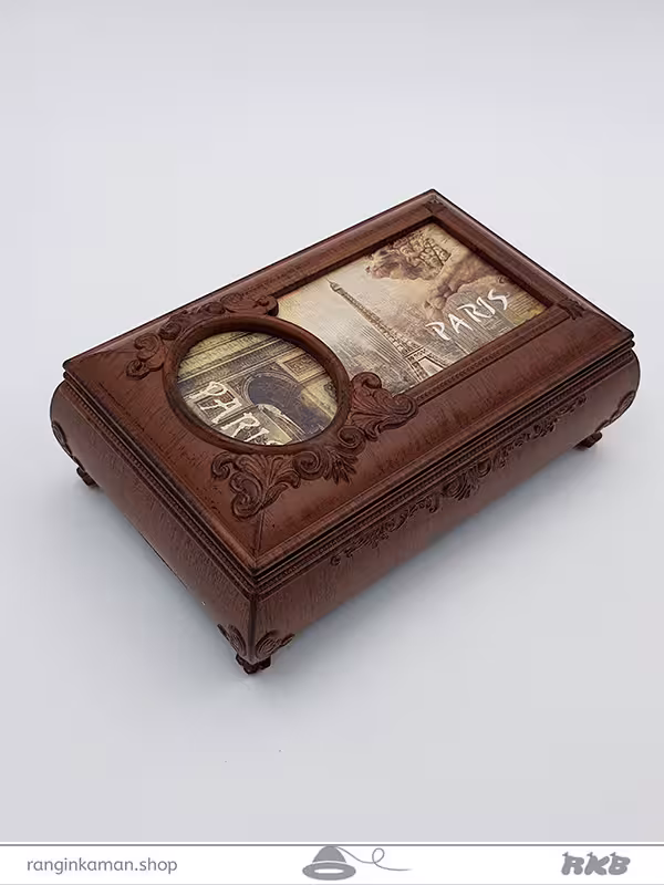 جعبه موزیکال پاریس قهوه ای