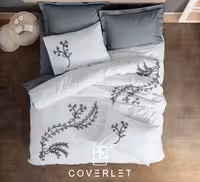 روتختی سفید طوسی طرح برجسته کاوری مدل Ivy