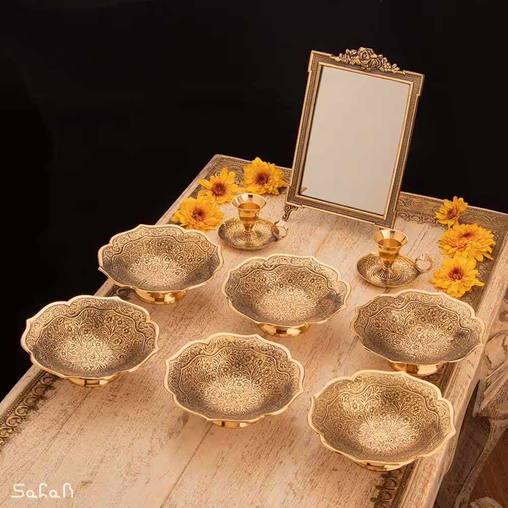 ست هفت سین برنجی آنتیک کد 1164