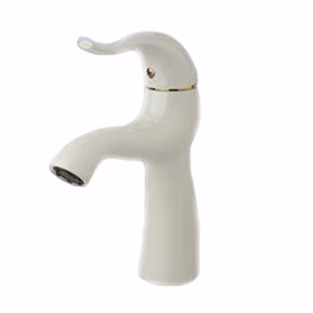 شیر روشویی راسان سفید طلایی مدل اکتاو