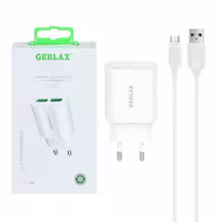 شارژر  10W دو پورت GERLAX مدل GA-06 به همراه کابل شارژ TYPE-C