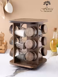 ادویه مربع 12 تایی شیشه ساده گردون کد GM-1012 فلورا