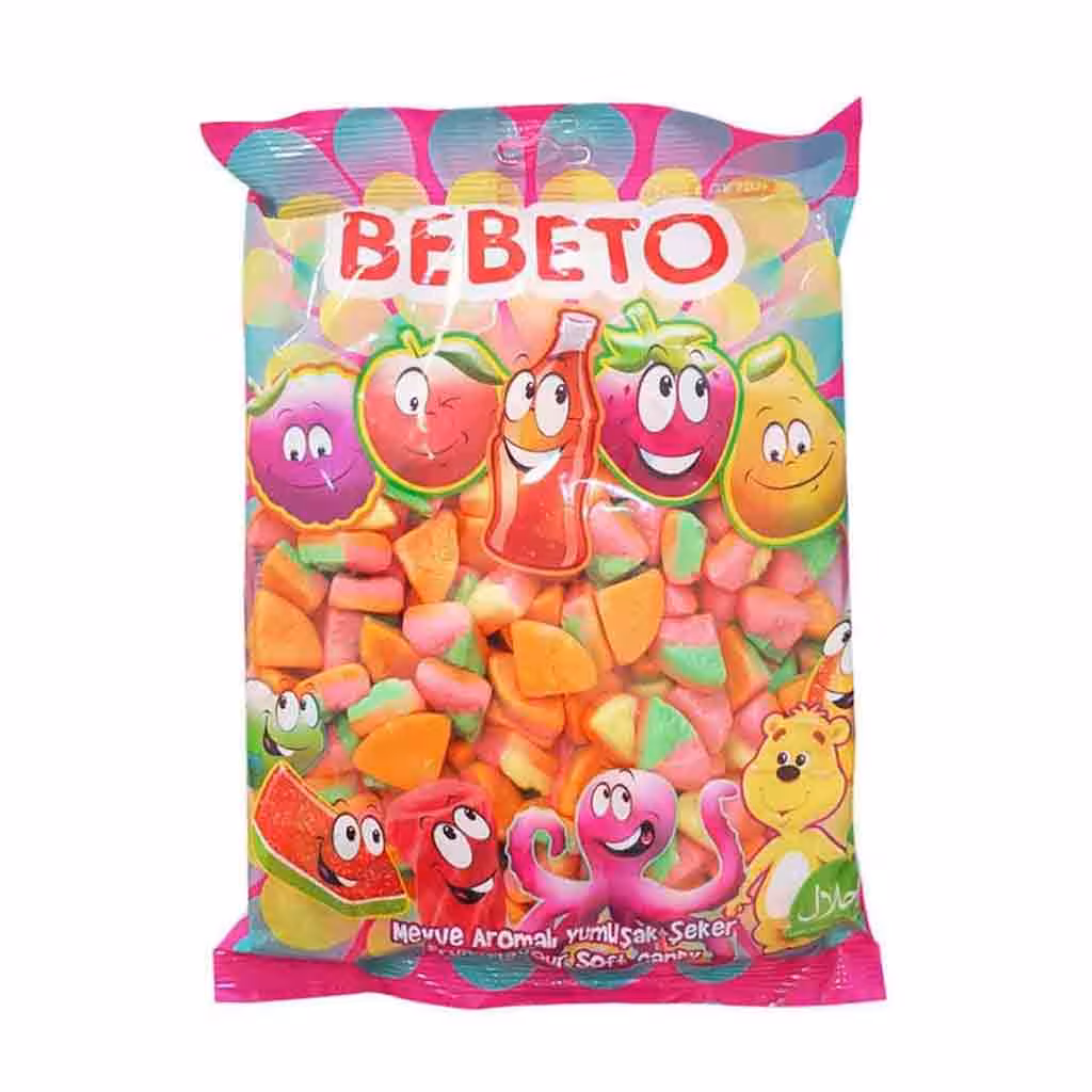 پاستیل مخلوط میوه ای ببتو Bebeto با طرح پیتزا 1000 گرم