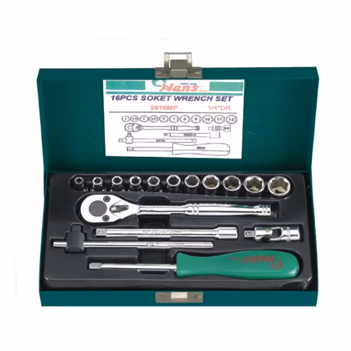 جعبه بکس 16 پارچه 1/4 هواگیری هنس مدل 2616MPQ تایوان