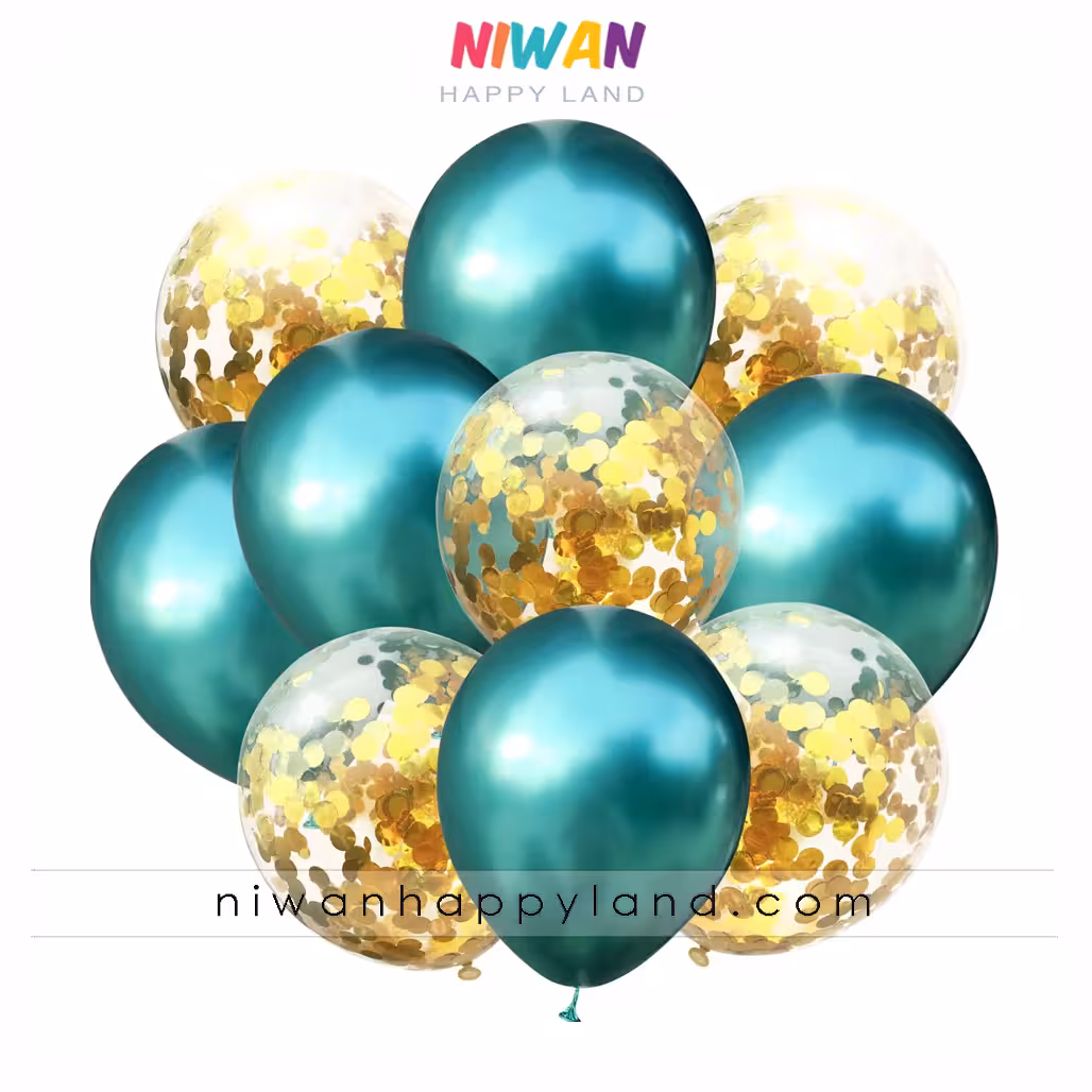 پک بادکنک سبز طلایی 10عددی