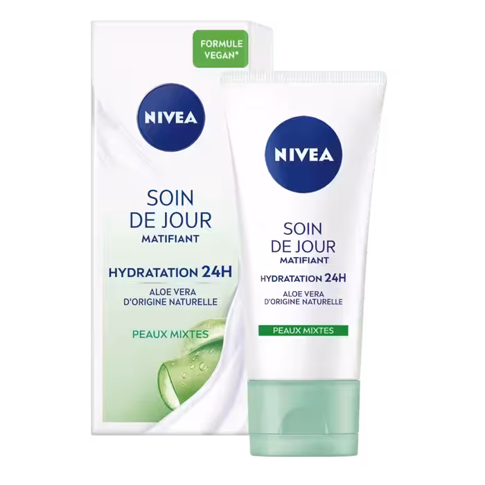 کرم روز آبرسان و مات کننده آلوئه ورا نیوا 50 میل 24 ساعته مدل Soin De Jour