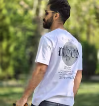 فروش بی نظیر تیشرت مردانه پسرانه طرح ماه خاص و ویژه رنگ  سفید باارسال رایگان
