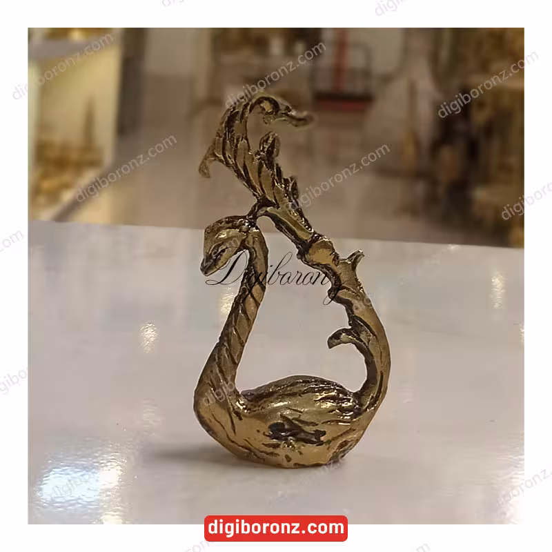 دکوری برنجی برنزی مدل طاووس کوچک