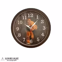 ساعت دیواری کودک مدل خرس قهوه ای