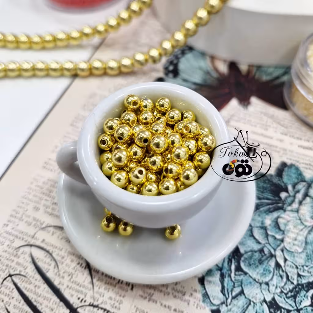 سنگ حدید گرد طلایی روشن (10 تایی)