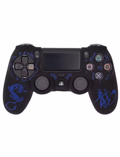 روکش محافظ دسته PS4 لیزری مشکی آبی طرح اژدهای چینی