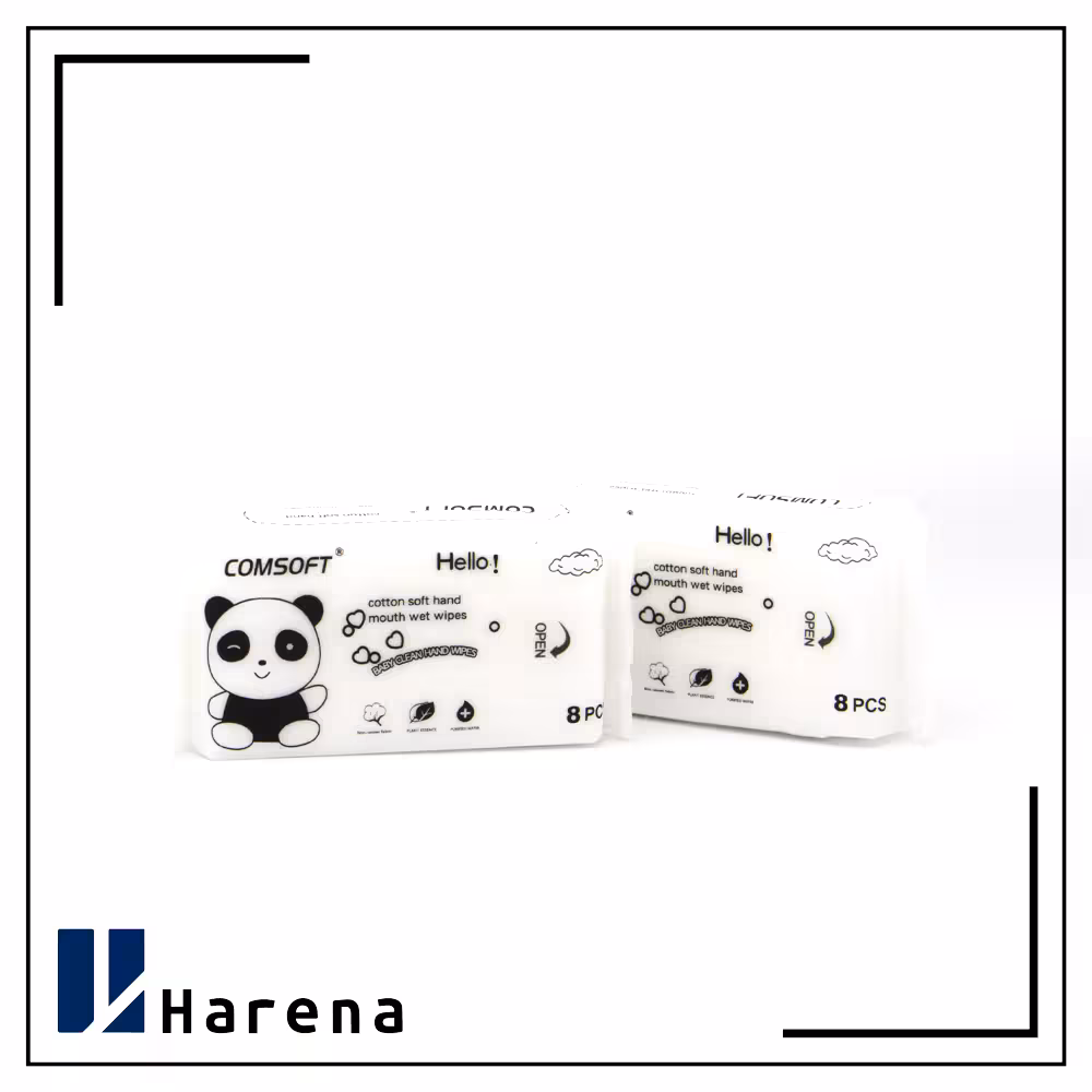 دستمال مرطوب طرح پاندا سفید