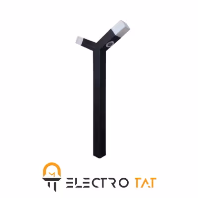 چراغ پارکی مربع دو شعله دفنی دار زمرد نور