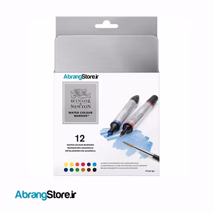 ماژیک آبرنگی دو سر وینزور 12 رنگ WINSOR&NEWTON Watercolour Marker