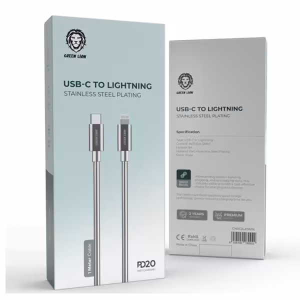 کابل شارژ تایپ سی به لایتنینگ گرین لاین GNSC2L2OWSL