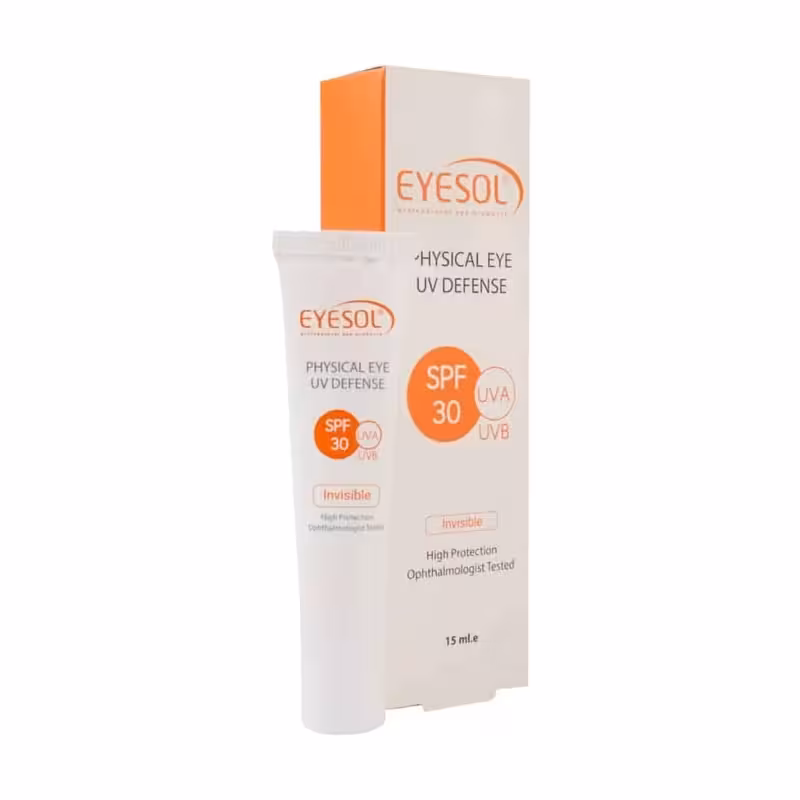 ضد آفتاب دور چشم آیسول SPF 30 بی رنگ 15 میل