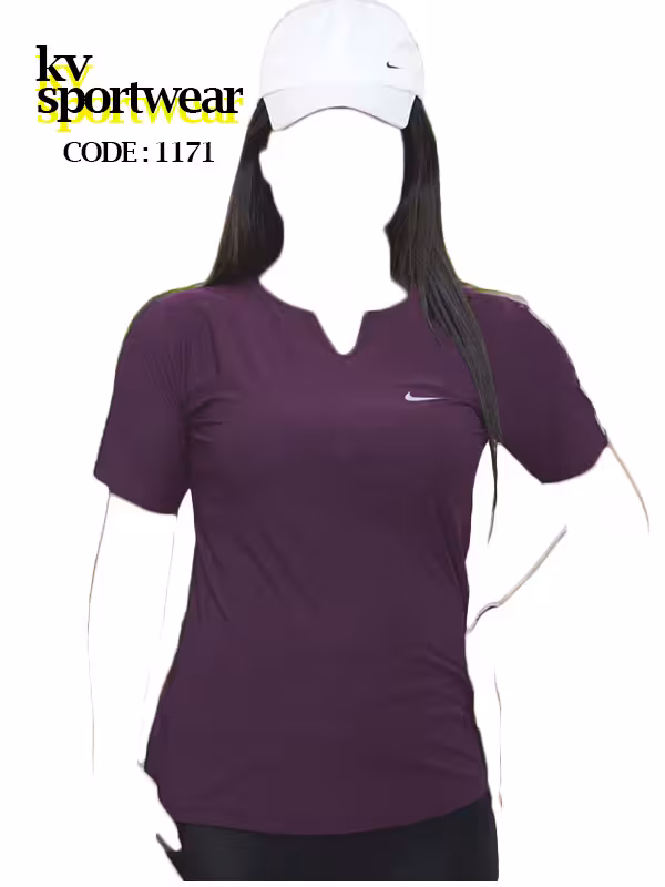 تیشرت یقه دلبری ورزشی زنانه NIKE کد 003