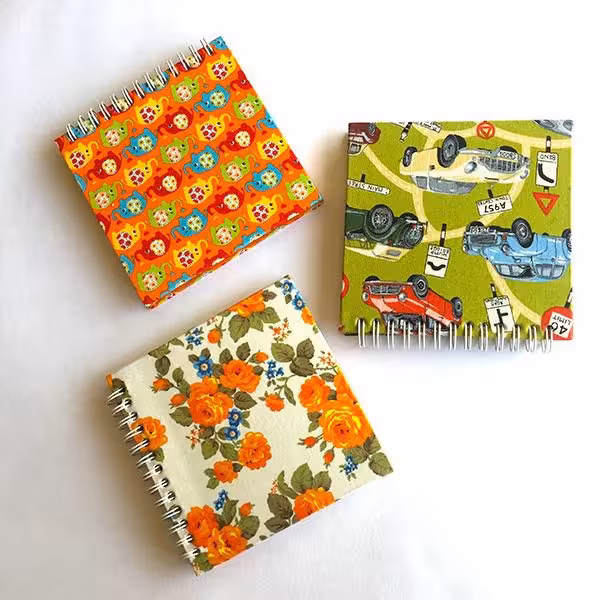 دفتر پارچه ای یادداشت سیمی Kawaii Elephant Fabric Handmade Notebook