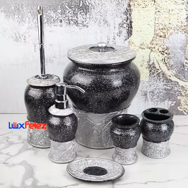 ست سرویس بهداشتی رزین زرین کد 1745 شش پارچه