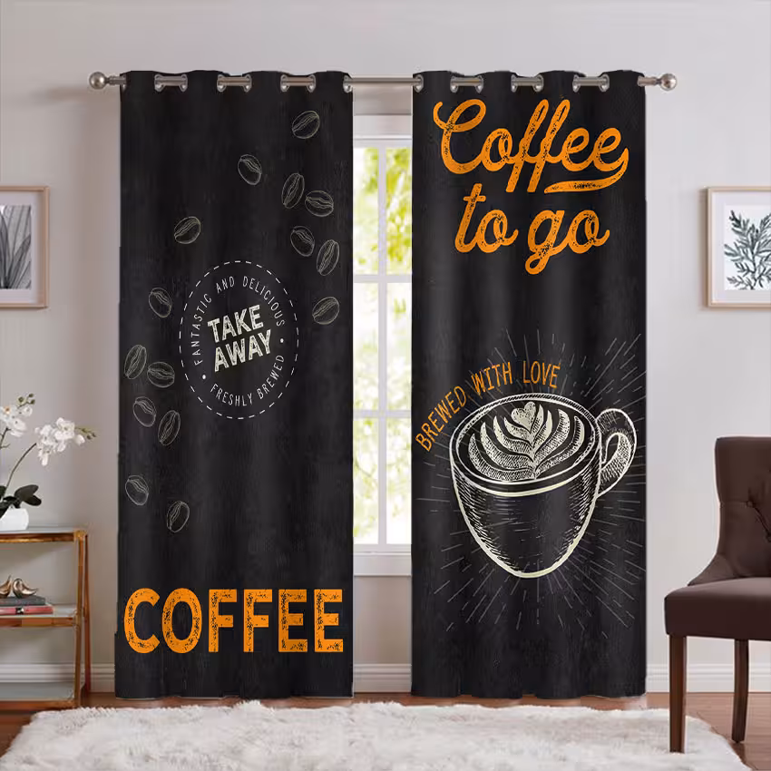 پرده پانچی کافی شاپ سه بعدی با کیفیت PK-7332