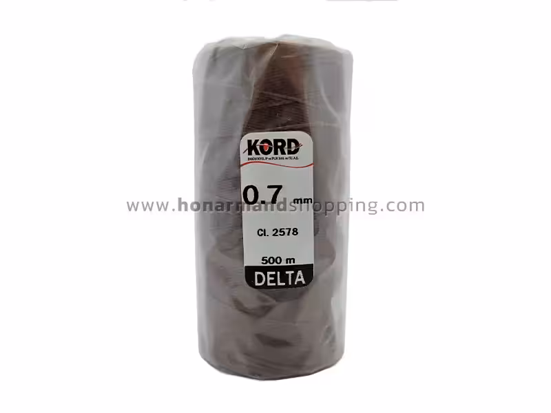 دوک نخ موم دار کورد (KORD) سایز 0.7 رنگ قهوه ای کد 2578