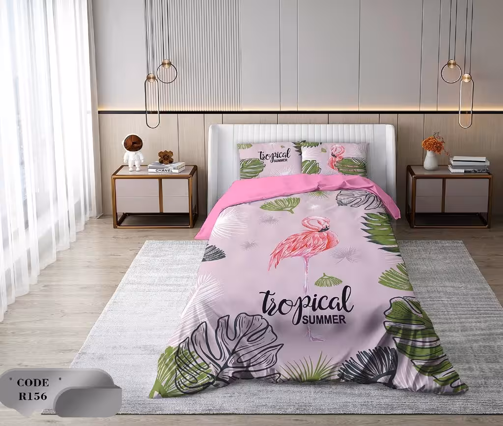 سرویس روتختی 1 نفره 4 تکه ابعاد 165 ×235 کشدار ضد حساسیت و عرق کد R156 | ست خواب و ست روتختی