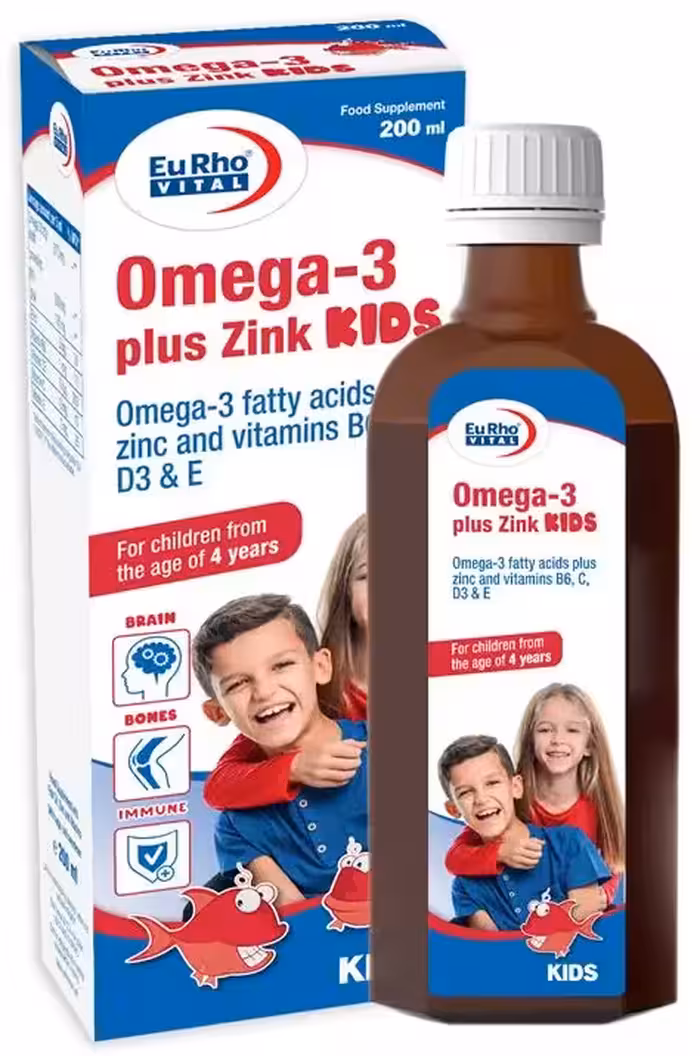 شربت امگا3 پلاس زینک کیدز یوروویتال