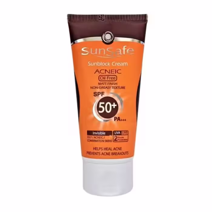 کرم ضد آفتاب فاقد چربی بدون رنگ سان سیف  Sunsafe Acneic SPF-50