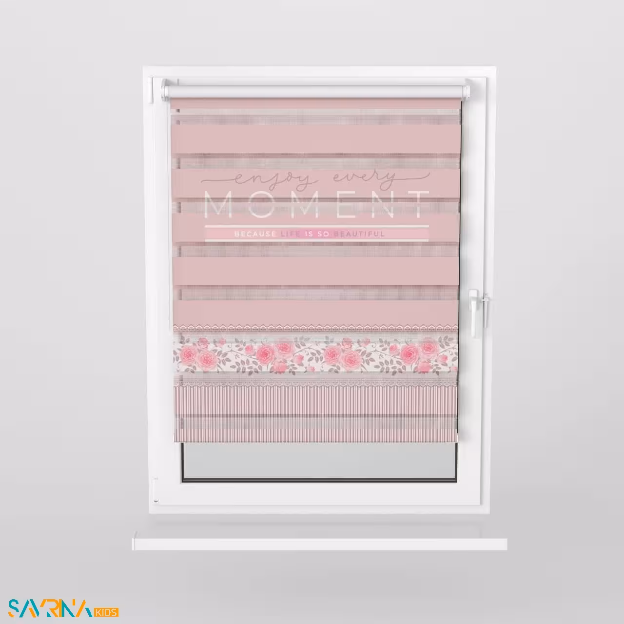 پرده زبرا بچگانه طرح گلدار کد A3045