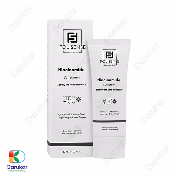 کرم ضد آفتاب نیاسینامید فولی سنس SPF50 حجم 40 میلی لیتر