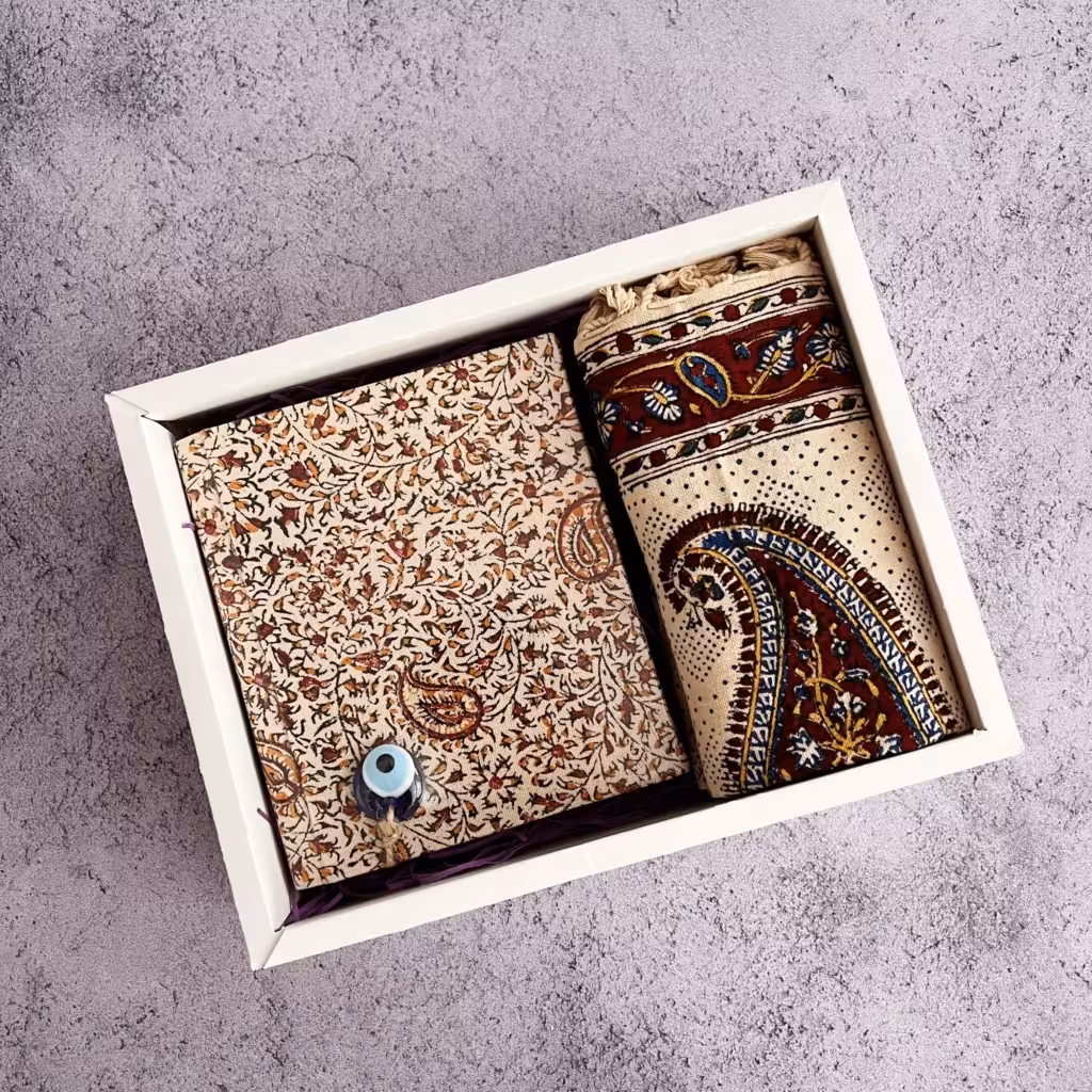 پک هدیه دفتر قلمکار و رومیزی قلمکار – پرداخت در 4 قسط